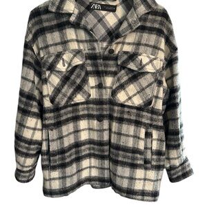 Zara Monochrome Checkered Jacket